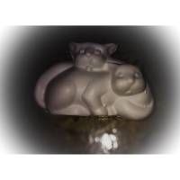 Katzenpärchen - 1 Rohling, Relief aus hochwertigem Stuckgips mit Anhänger zum selber bemalen Bild 3