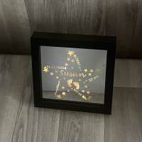 Beleuchteter Spiegelrahmen schwarz 15x15 "Geburtsstern" Bild 1