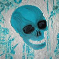 Acrylbild MR. FROST Acrylmalerei Totenkopf  auf einem Keilrahmen Gothic Steampunk Skull Schädel Geschenk Bild 2