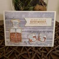 Geburtstagskarte - Holzoptik - Whiskeyglas - Whiskeyflasche Bild 2