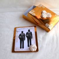 Geschenkbox kupfergold mit Karte zur Hochzeit für zwei Männer Bild 2