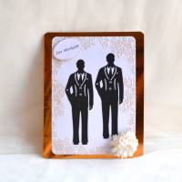 Geschenkbox kupfergold mit Karte zur Hochzeit für zwei Männer Bild 4