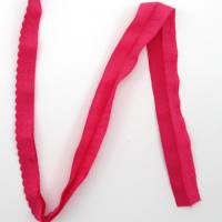 Schrägband elastisch, 12mm, vorgefalzt, Gummi, Elastic, nähen, Meterware, 1meter, pink Bild 2