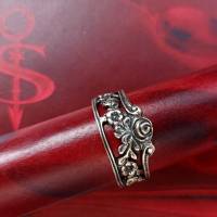 Besteckschmuck Ring  *Petite Fleur* Ring aus einem Serviettenring echt Silber Größe 62 Bild 2