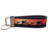 Schlüsselband Schlüsselanhänger Wollfilz schwarz Webband Windhunde Hunde rot orange Geschenk Bild 1