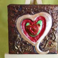 Minibild PASTELLHERZ Acrylmalerei Keilrahmen Staffelei Geschenk zu Muttertag Valentinstag für Verliebte Bild 4