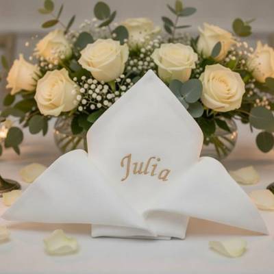 Stoffservietten mit Name bestickt