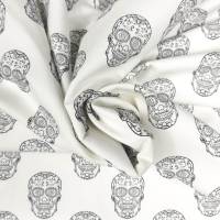 French Terry Muertos in gebrochenem Weiß, Sweat mit mexikanischen Totenköpfen Bild 10