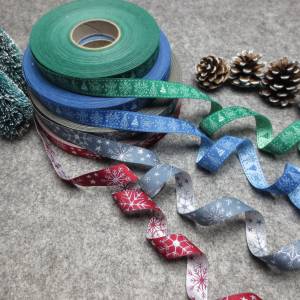 Webband Schneeflocke - grau/silber - weihnachtliche Bordüre - Blauberstern - Borte mit Weihnachtsmotiven Bild 4