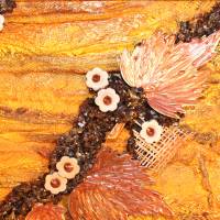 GLITZERNDER HERBST handgefertigte Collage Malerei Geschenkidee Herbstdeko Wanddekoration Wandbild Handgefertigtes Unikat Bild 2