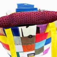 Upcycling-Handtasche Patchwork Karo Bild 3