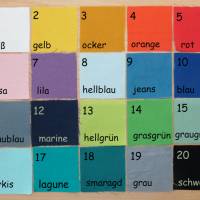 Kleines Wärmekissen, Dinkelkissen, 12 x 12 cm, mit Name/Text, 20 Farben, Biobaumwolle, GOTS, Handarbeit Bild 6
