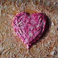Acrylbild SHABBY HEART Gemälde Malerei  Geschenk zu Valentinstag Muttertag Geburtstag abstrakte Kunst Acrylmalerei Herz Bild 1