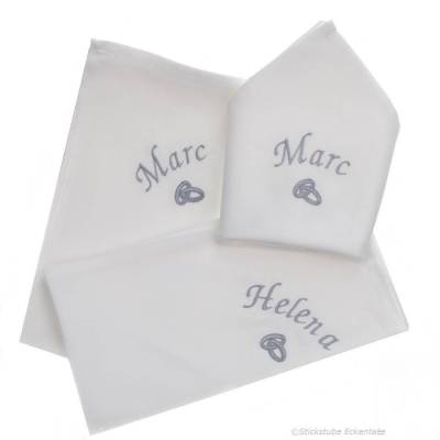 Baumwolle Stoffservietten mit Motiv Ehering und Name