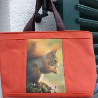 Kindertasche 'Eichhörnchen Fritzi', Feincord, Innentasche mit Eicheln-als 'Futter-Stoff' :) Bild 1