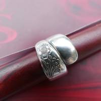 Besteckschmuck Ring   *Anemone* Ring aus einem Löffel Größe 60 Stielende Bild 1