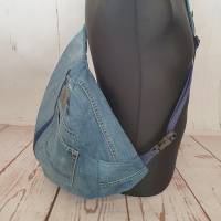 Großbody-bag, Umhängetasche, Jeans Upcycling,  Recycling, Tasche aus Jeans, Bild 6