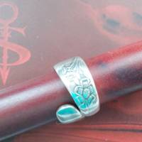 Besteckschmuck Ring   *Anemone* Ring aus einem Löffel Größe 56 Stielende Bild 1