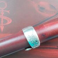 Besteckschmuck Ring   *Anemone* Ring aus einem Löffel Größe 56 Stielende Bild 2