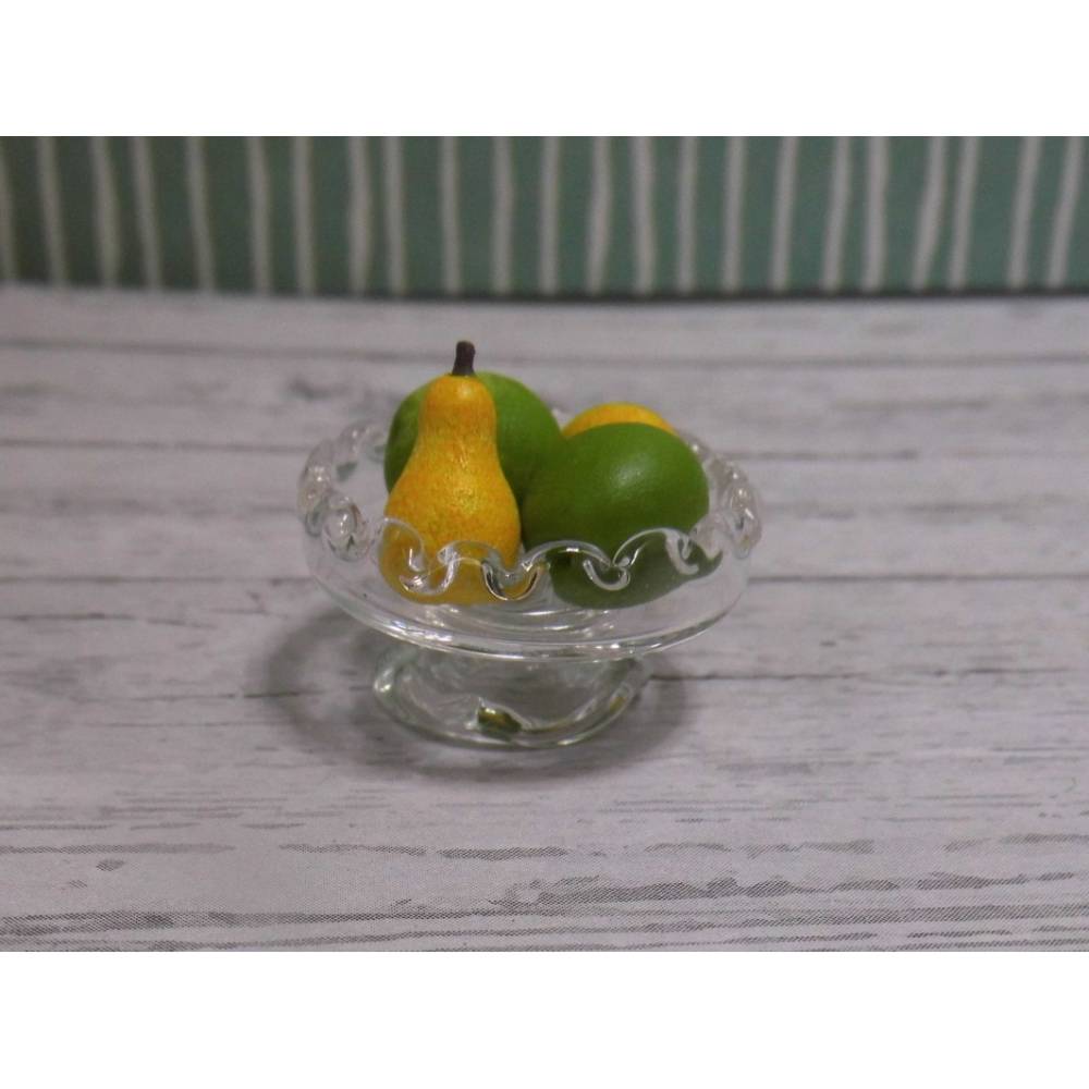 1:12 Puppenhaus Miniatur Obstschale mit Früchten 
