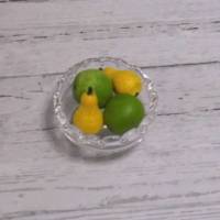 Miniatur Schale mit Obst gefüllt - zur Dekoration oder zum Basteln - Puppenhaus Bild 2