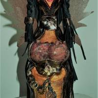 Engelsfigur STEAMPUNK-TINE Steampunk Gothic Dekoration Verrückter Engel Skulptur Upcycling Halloweendeko Bild 1