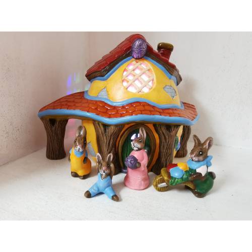 Hasen Haus aus Keramik zum Beleuchten
