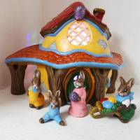 Hasen Haus aus Keramik zum Beleuchten Bild 1