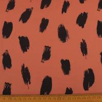 Jersey hummer, gemustert mit großen Pinselstrichen in schwarz, Stoffe Meterware Bild 3