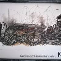 Zeichnung Karl Moser Druck Eisenbahngeschichte Bilderrahmen Bild 6