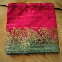 10x Schmucksäckchen aus indischen Sari-Stoffen, ca.13x14 cm Bild 4