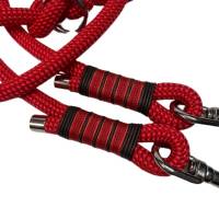 Leine Halsband Set verstellbar, rot, braun, Edelstahl, Wunschlänge Bild 3
