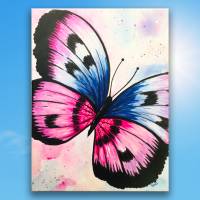 Schmetterling Butterfly handgemalt - Einzelstück, 40x30cm Bild 1