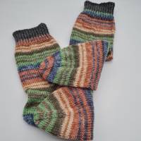 Gestrickte bunte dickere Socken,Gr. 44/45,Stricksocken,Kuschelsocken aus 6 fach Sockenwolle handgestrickt Bild 3