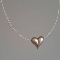 Silberkette mit Herzanhänger, minimalistisch und schlicht Bild 1
