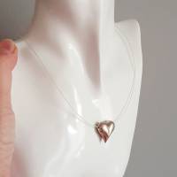 Silberkette mit Herzanhänger, minimalistisch und schlicht Bild 2