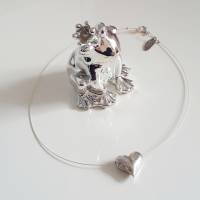 Silberkette mit Herzanhänger, minimalistisch und schlicht Bild 4