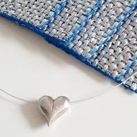 Silberkette mit Herzanhänger, minimalistisch und schlicht Bild 7