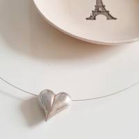 Silberkette mit Herzanhänger, minimalistisch und schlicht Bild 8