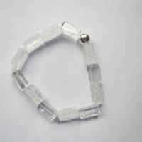 Bergkristall Prisma, klar und cracked, Edelsteinarmband, Unikat, Kristallgrotte Bild 1