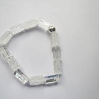 Bergkristall Prisma, klar und cracked, Edelsteinarmband, Unikat, Kristallgrotte Bild 2