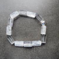 Bergkristall Prisma, klar und cracked, Edelsteinarmband, Unikat, Kristallgrotte Bild 3