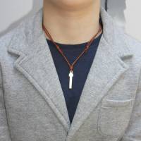 Silberkreuz "Laurentin" mit Lederband; schlichtes, außergewöhnliches Kreuz in Silber als Geschenk zur Kommunion Bild 5