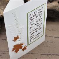 Trauerkarte, Beileidskarte, bronze-weiß, Kondolenzkarte Bild 5