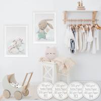 Kinderzimmer Bilder [A3] Hasen Familie Baby-Zimmer-Bild Tiere Poster  | Fluffy Hugs Bild 6