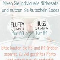 Kinderzimmer Bilder [A3] Hasen Familie Baby-Zimmer-Bild Tiere Poster  | Fluffy Hugs Bild 9