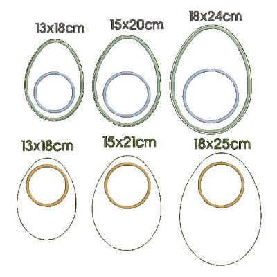 ITH Mug Rug Stickdatei Eiform blanko