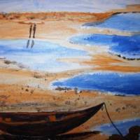 Acrylbild EBBE Acrylmalerei Gemälde Landschaftsbild Malerei auf einem Keilrahmen Bild 3