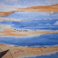 Acrylbild EBBE Acrylmalerei Gemälde Landschaftsbild Malerei auf einem Keilrahmen Bild 4