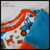 SONDERPREIS! Babyshirt "Bauernhof" in türkis-orange, Größe 62 - von he-ART by helen hesse Bild 4